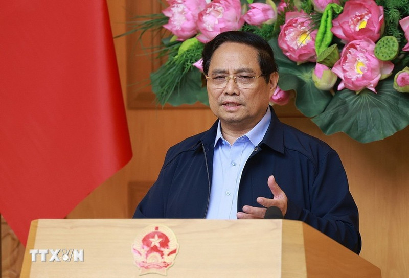 Le Premier ministre Pham Minh Chinh s’exprime lors de la réunion, à Hanoi, le 1er octobre 2025. Photo : VNA.