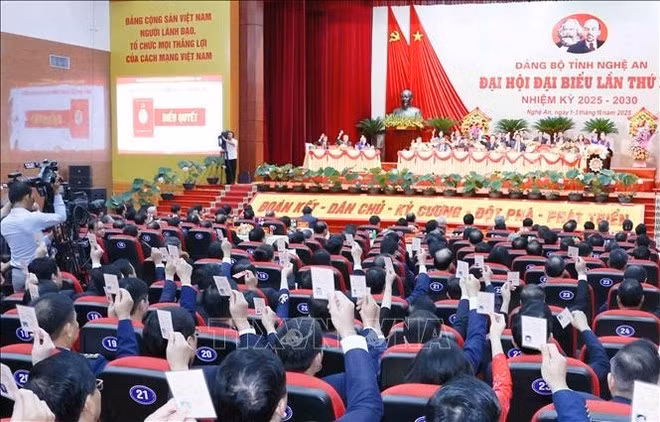 Le 20e Congrès de l’organisation du Parti de la province centrale de Nghe An. Photo : VNA.