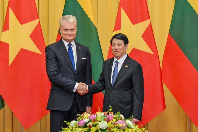 Le président Luong Cuong (à droite) et son homologue lituanien, Gitanas Nausėda. Photo : VNA.