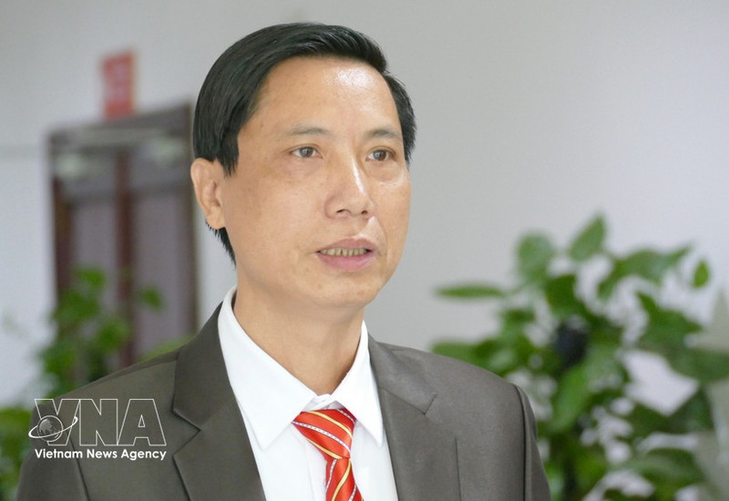 Le Van Thuy, vice-président de l’Association générale des Vietnamiens au Laos, répond à une interview de la VNA. Photo : VNA.