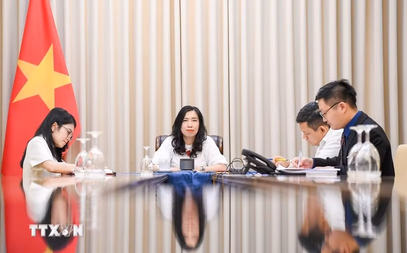 La vice-ministre des Affaires étrangères, Le Thi Thu Hang. Photo : VNA.