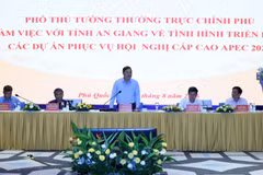 Le vice-Premier ministre permanent Pham Gia Tuc (debout). Photo: VGP