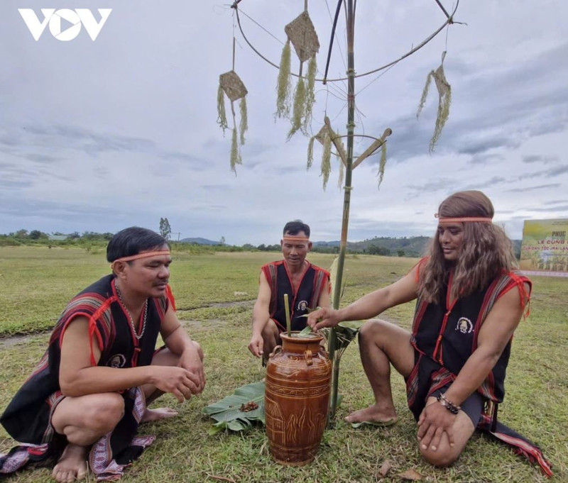 Des rites d'offrande pour la récolte du riz au rite de prière pour la pluie Yang Potao Apui. Photo: VOV
