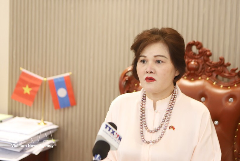 Pham Thi Minh Huong, femme d’affaires vietnamienne au Laos, membre du Comité permanent de l’Union générale des Vietnamiens au Laos, vice-présidente de l’Association des entrepreneurs vietnamiens à l’étranger et PDG de la société Gold Phuc. Photo : VNA.