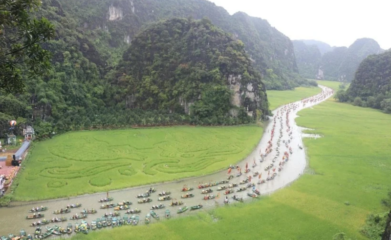 Vue aérienne de la rivière Ngô Dông, province de Ninh Binh (Nord). Photo : VNA.
