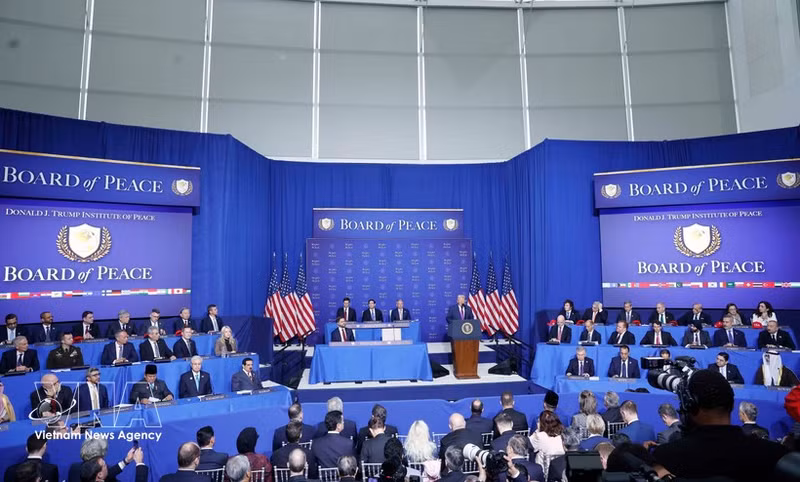Le secrétaire général du PCV, To Lam, assiste à la réunion inaugurale du Conseil de la paix sur Gaza à Washington D.C., États-Unis. Photo : VNA.