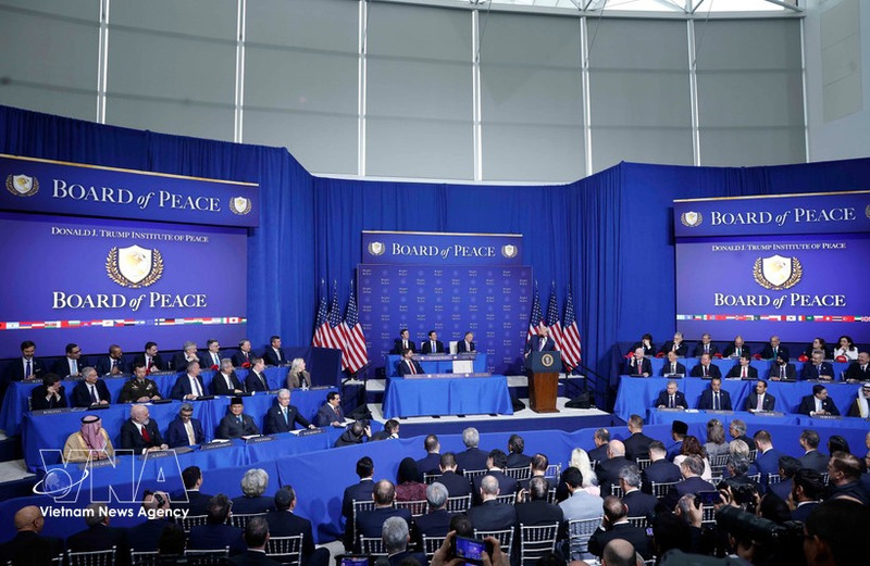 Le secrétaire général To Lam participe à la réunion inaugurale du Conseil de la paix sur Gaza aux États-Unis. Photo : VNA.