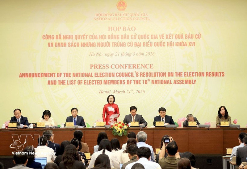 Panorama de la conférence de presse. Photo: VNA