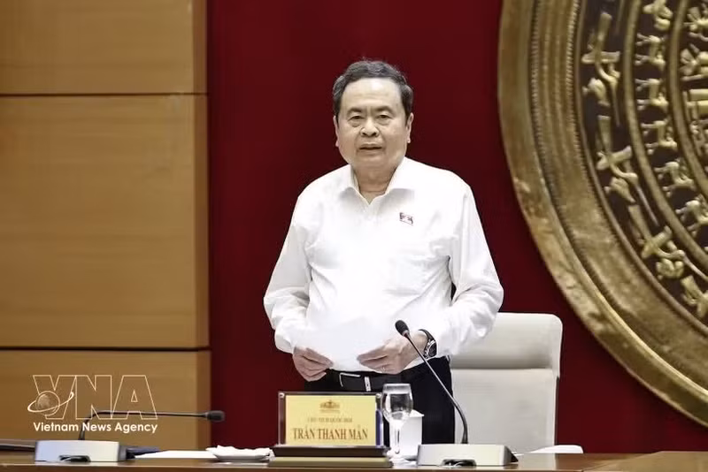 Le président de l’Assemblée nationale Tran Thanh Man s'exprime. Photo : VNA.