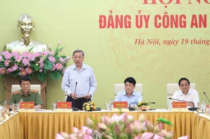 Le secrétaire général du Parti, Tô Lâm, s’exprime lors de la conférence, à Hanoi, le 19 juin. Photo : VNA.