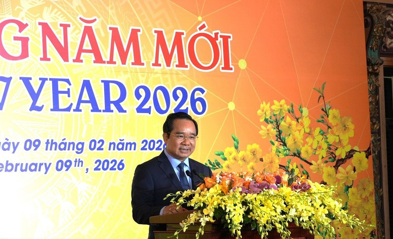 Nguyen Van Duoc, secrétaire adjoint du Comité municipal du Parti et président du Comité populaire de Hô Chi Minh-Ville, prend la parole. Photo: thoidai