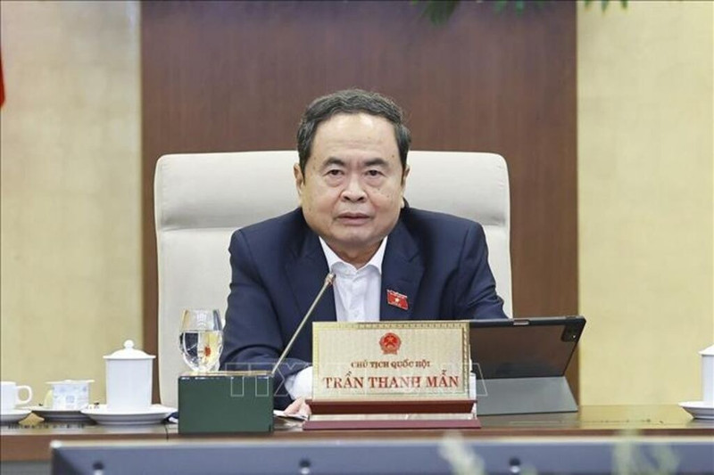 Le président de l’Assemblée nationale Tran Thanh Man prend la parole. Photo : VNA.