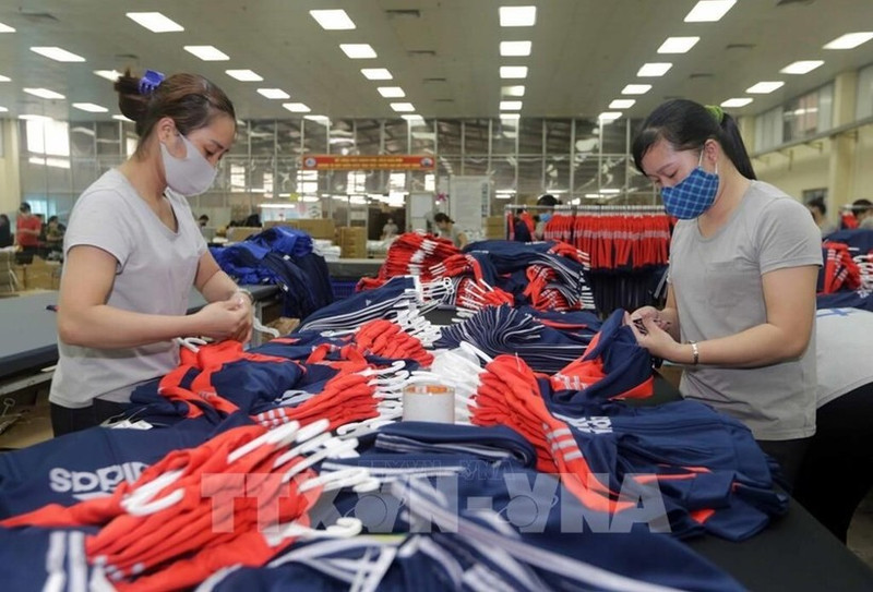 Des articles destinés à l'exportation vers l'UE de la société de textile de Thai Nguyen. Photo : VNA.