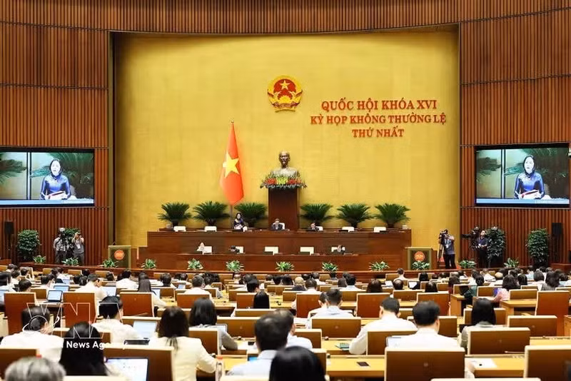 Vue d'ensemble de la première session extraordinaire de l’Assemblée nationale de la 16e législature. Photo : VNA.