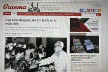 Capture d'écran du journal Granma. 