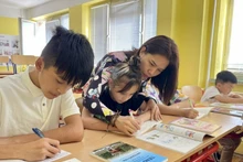 Lors d'un cours de vietnamien en République tchèque. Photo : VOV.