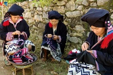 Les femmes Dao font preuve d’un grand savoir-faire en confectionnant leurs costumes entièrement à la main. Photo : VOV5. 