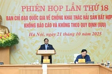 Lors de la 18e réunion du Comité national de pilotage sur la lutte contre la pêche INN, le 21 octobre à Hanoi. Photo : Tran Hai/NDEL