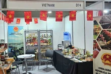 Un stand vietnamien au Salon international de l’alimentation et des services "Espacio Food & Service 2025", à Santiago, au Chili. Photo : Ambassade du Vietnam au Chili. 