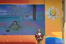 Le Dr Tran Van Mieu, vice-président de l'Association Vietnamienne pour la Protection de la Nature et de l'Environnement et chef du Comité d'organisation, prend la parole. Photo: NDEL
