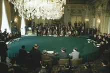 La conférence quadripartite de Paris en 1973. Photo: Getty Images