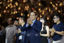 Le Premier ministre Phạm Minh Chính au troisième grand concert organisé par la Télévision nationale du Vietnam (VTV), intitulé "V Fest – Vietnam Today", au Centre national des expositions (commune de Dông Anh, Hanoi). Photo: VNA