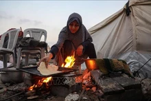 Des Palestiniens dans la région de Cheikh Radwan, au Nord de Gaza. Photo : Xinhua/VNA