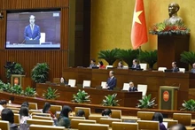 Le ministre de l’Éducation et de la Formation, Nguyên Kim Son devant l’Assemblée nationale. Photo : VNA.