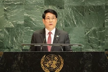 Le président Luong Cuong prononce un discours lors du débat général de haut niveau de la 80e Assemblée générale des Nations unies. Photo : VNA.