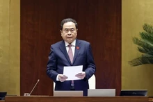 Le président de l’Assemblée nationale, Trân Thanh Mân, prend la parole lors de la séance. Photo : VNA
