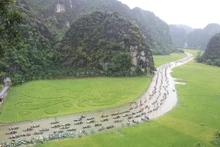 Vue aérienne de la rivière Ngô Dông, province de Ninh Binh (Nord). Photo : VNA.