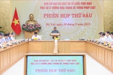 Le Premier ministre Pham Minh Chinh lors de lq réunion. Photo : VNA.