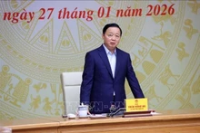 Le vice-Premier ministre Trân Hông Hà s’exprime lors de la 30e réunion du Comité national de pilotage de la lutte contre la pêche illicite, non déclarée et non réglementée, le 27 janvier. Photo : VNA.