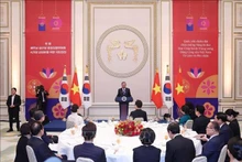 Le secrétaire général du Parti, Tô Lâm, s'exprime au banquet. Photo: VNA