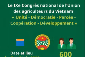 Le IXe Congrès national de l’Union des agriculteurs du Vietnam « Unité - Démocratie - Percée - Coopération - Développement »