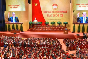 Vue générale de la session préparatoire du XIe Congrès national du Front de la Patrie du Vietnam. Photo : NDEL