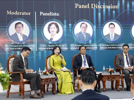 La gouverneure de la Banque d'État du Vietnam (BEV), Nguyên Thi Hông, lors du séminaire. Photo : VNA.