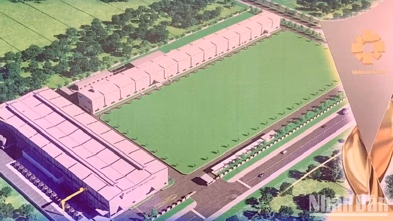 La nouvelle usine de fabrication de tôles d’acier de la société Viet Phap sera construite sur une superficie de 75 000 m2 et dotée d’un investissement total de près de 45 millions de dollars pour la première phase. Photo : NDEL