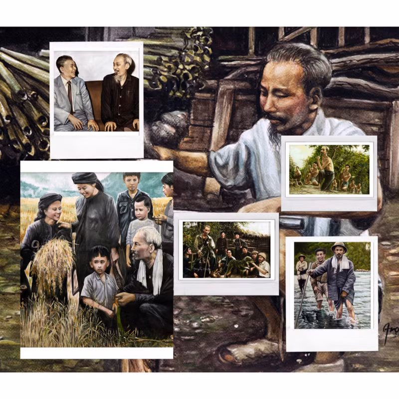 Le Président Hô Chi Minh est une source d'inspiration éternelle de nombreux peintres. Le Président Hô Chi Minh est une source d'inspiration éternelle de nombreux peintres.