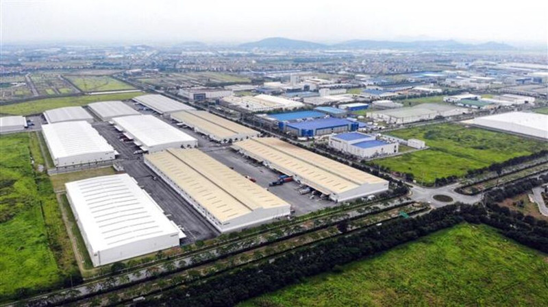 Le parc industriel Vietnam — Singapour (VSIP) dans la province de Bac Ninh (au Nord), vue d'en haut. Photo: VNA.