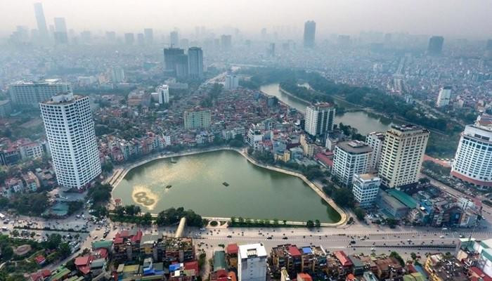 Le lac Ngoc Khanh, dans le quartier de Ngoc Khanh, arrondissement de Ba Dinh, à Hanoï.