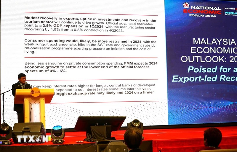 Le président de la Chambre nationale de commerce et d’industrie de Malaisie (NCCIM), Soh Thian Lai, s’exprime lors du Forum économique national de la Malaisie 2024. Photo : VNA
