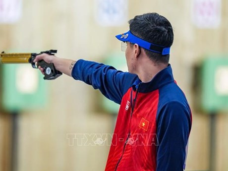 Le tireur Pham Quang Huy. Photo : VNA.