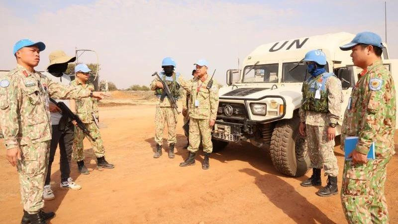 Lors d'un entraînement pour faire face à la menace sécuritaire à Abyei.