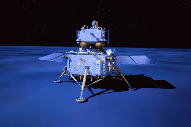 La sonde chinoise Chang’e-6 a atterri en toute sécurité sur le site d’atterrissage de la bannière de Siziwang. Photo : Xinhua/VNA.