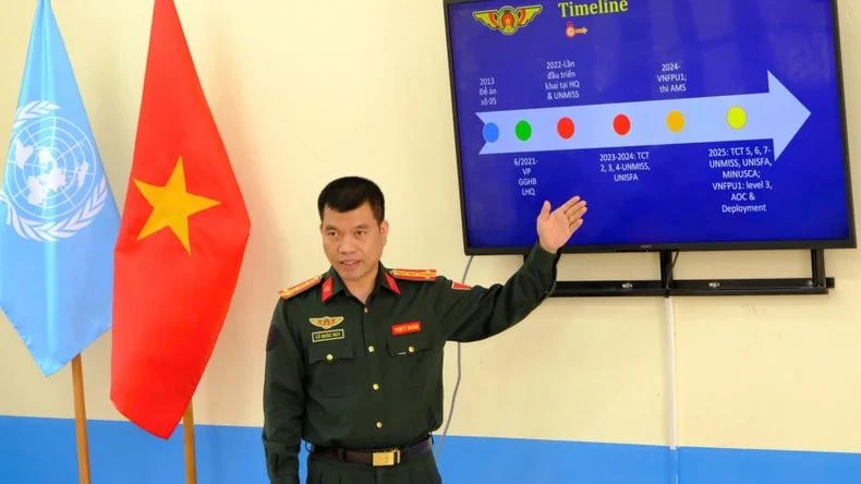 Le colonel Le Quoc Huy, représentant du Bureau permanent du ministère vietnamien de la Sécurité publique pour les opérations de maintien de la paix de l'ONU. Photo : NDEL