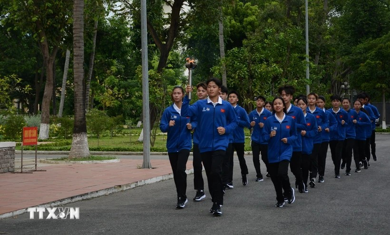 Les sportifs de la délégation vietnamienne. Photo : VNA.