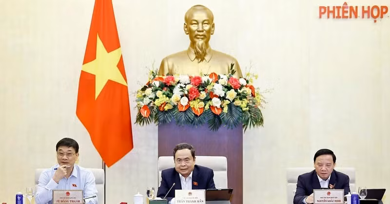Le président de l'AN Tran Thanh Man prend la parole. Photo : VNA. 