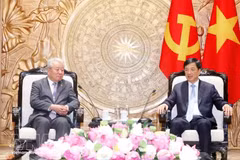 Le secrétaire du Comité central du Parti et chef de la Commission centrale d’organisation du Parti, Nguyen Duy Ngoc (droite) et Tanaka Akihiko, président de l’Agence japonaise de coopération internationale (JICA). Photo : VNA.