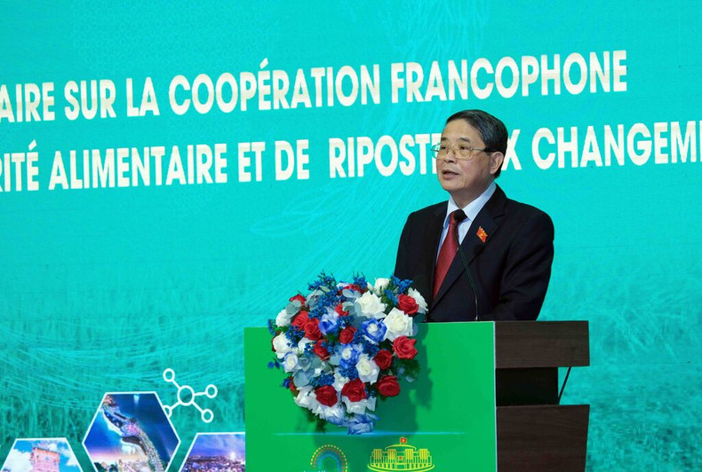Le vice-président de l'Assemblée nationale vietnamienne Nguyen Duc Hai, lors du Forum parlementaire sur la coopération francophone en matière d’agriculture durable, de sécurité alimentaire et de changement climatique à Can Tho. Photo : VNA. Le vice-président de l'Assemblée nationale vietnamienne Nguyen Duc Hai, lors du Forum parlementaire sur la coopération francophone en matière d’agriculture durable, de sécurité alimentaire et de changement climatique à Can Tho. Photo : VNA.